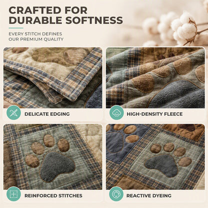 Paw Print Patchwork Blanket