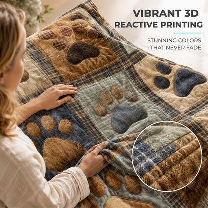 Paw Print Patchwork Blanket