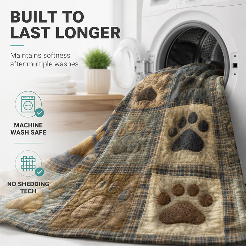 Paw Print Patchwork Blanket