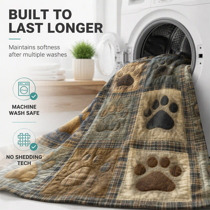 Paw Print Patchwork Blanket