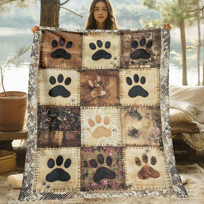 Paw Print Patchwork Blanket