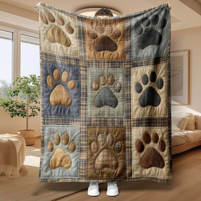 Paw Print Patchwork Blanket