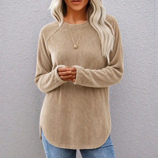 Women's Rounded-Hem Tunic Top