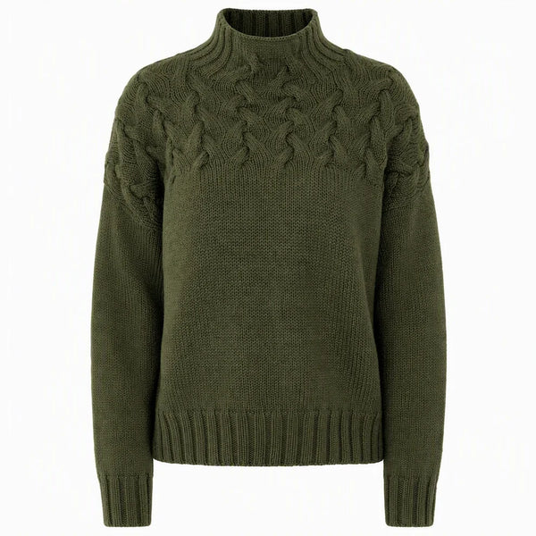 Women's Cable Pattern Roll Neck Sweater