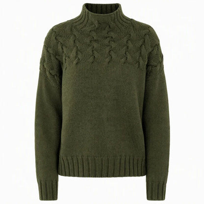 Women's Cable Pattern Roll Neck Sweater