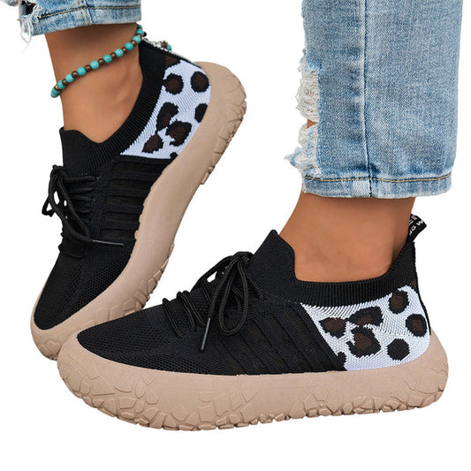 Women's Knit Lace-Up Sneakers