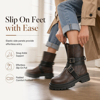 Women's Buckle Strap Ankle Boots