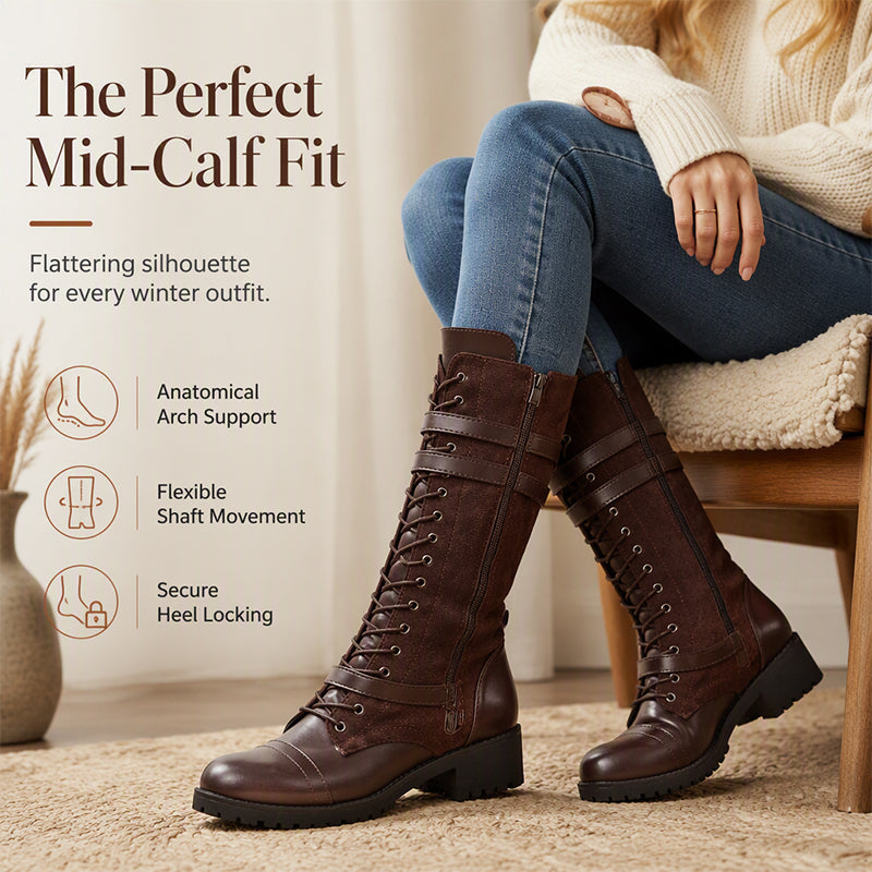 Women's Lace-Up Buckle Boots