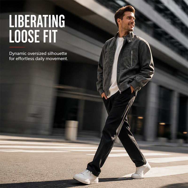 Men's Stand Collar Zip-Front Jacket