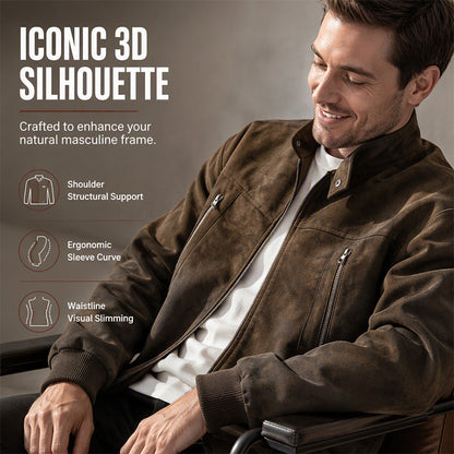 Men's Stand Collar Zip-Front Jacket