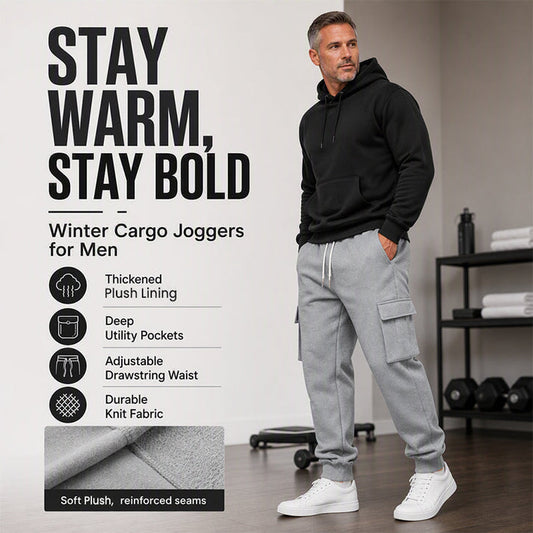 Men's Cargo Jogger Pants with Drawstring