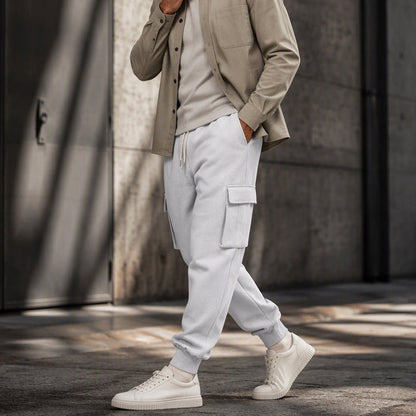Men's Cargo Jogger Pants with Drawstring