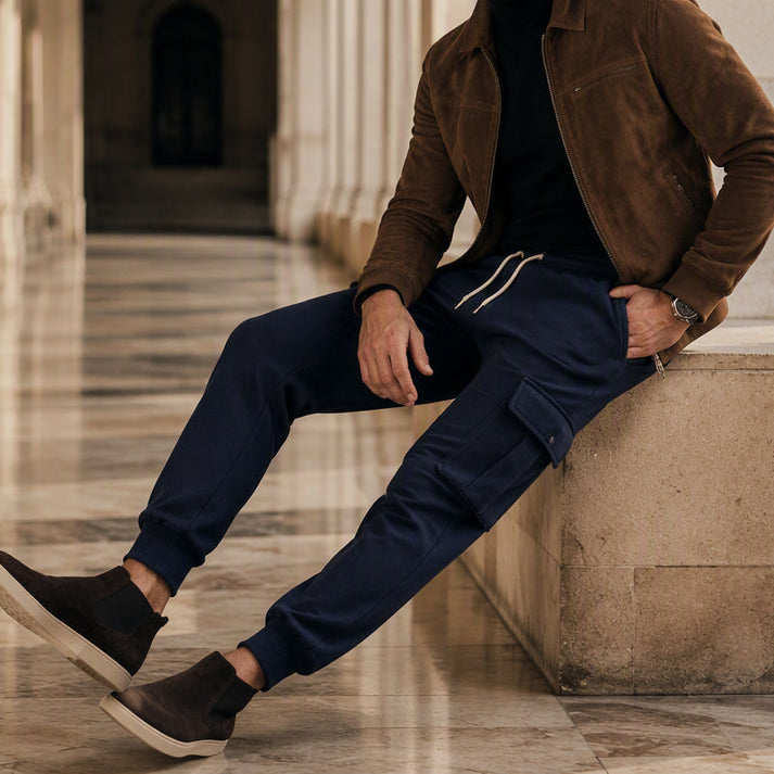 Men's Cargo Jogger Pants with Drawstring