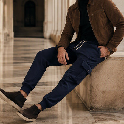 Men's Cargo Jogger Pants with Drawstring