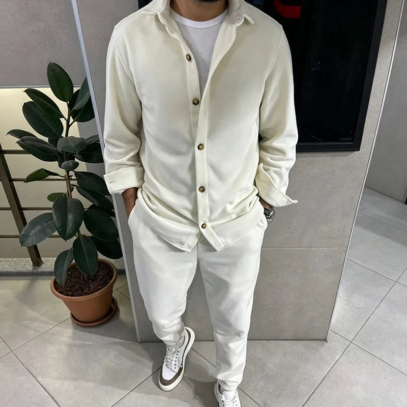 Men's Button-Front Shirt and Pants Set