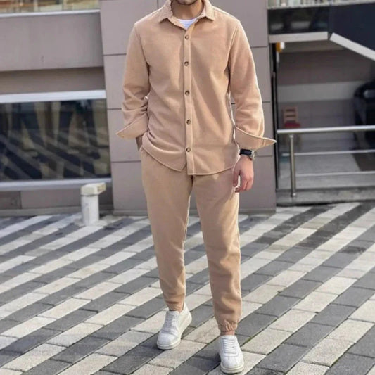Men's Button-Front Shirt and Pants Set