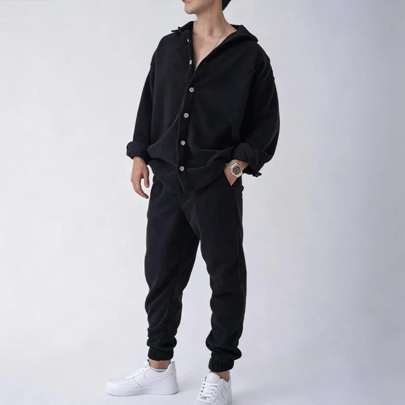 Men's Button-Front Shirt and Pants Set