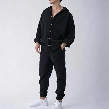 Men's Button-Front Shirt and Pants Set