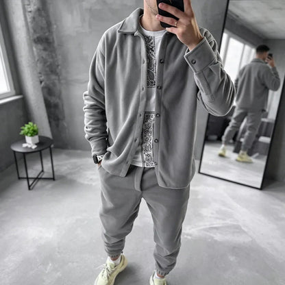 Men's Button-Front Shirt and Pants Set