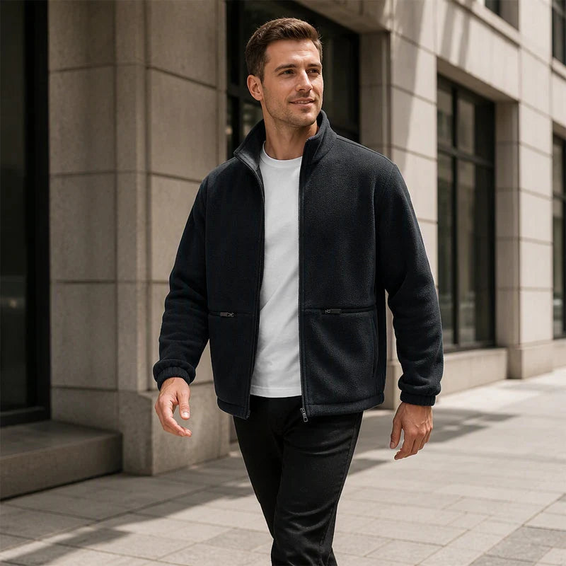 Men's Zip-Front Stand Collar Jacket