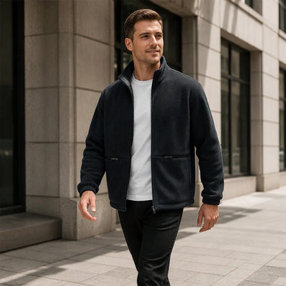 Men's Zip-Front Stand Collar Jacket