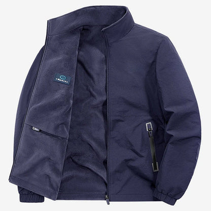 Men's Zip-Front Stand Collar Jacket