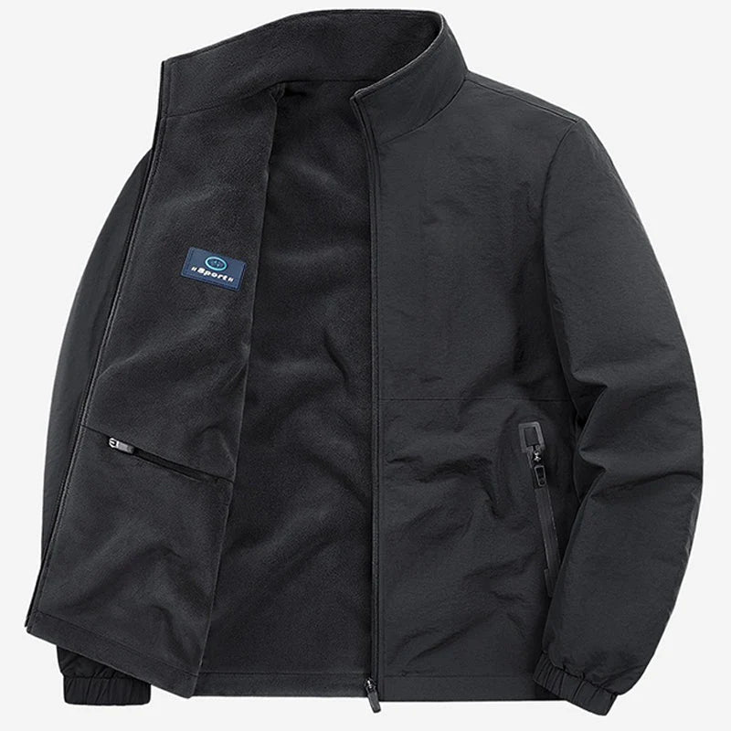 Men's Zip-Front Stand Collar Jacket