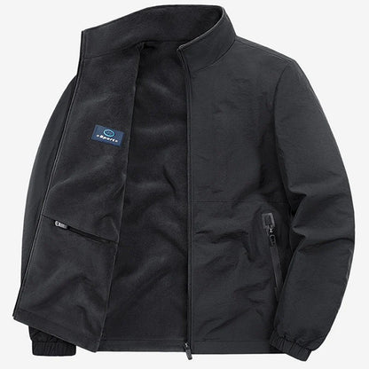 Men's Zip-Front Stand Collar Jacket