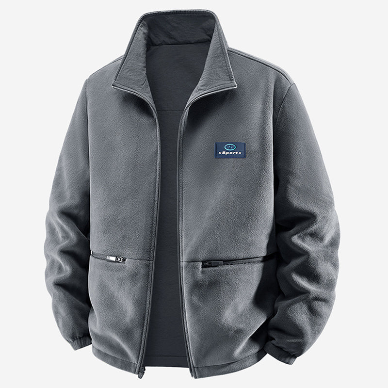 Men's Zip-Front Stand Collar Jacket