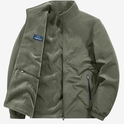 Men's Zip-Front Stand Collar Jacket