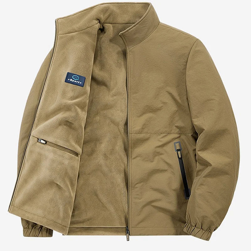 Men's Zip-Front Stand Collar Jacket