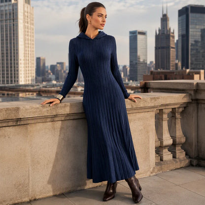 Women's Ribbed Hooded Dress
