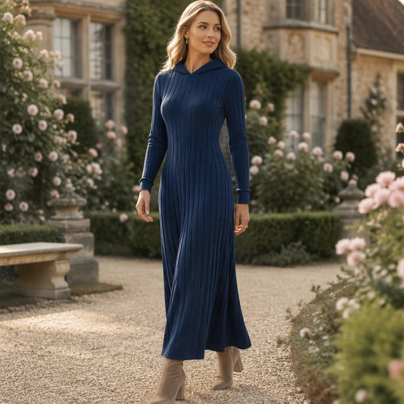 Women's Ribbed Hooded Dress