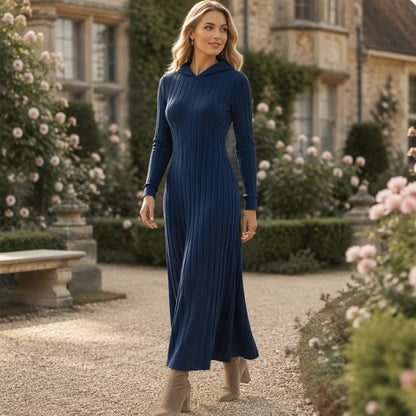Women's Ribbed Hooded Dress