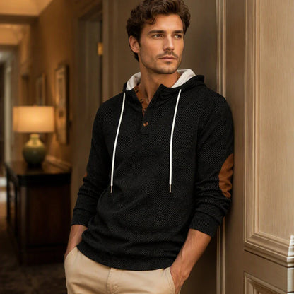 Men's Hooded Button-Front Sweatshirt