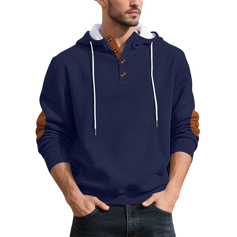 Men's Hooded Button-Front Sweatshirt