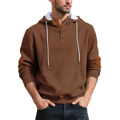 Men's Hooded Button-Front Sweatshirt