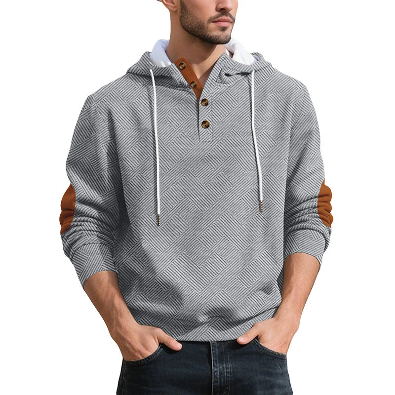 Men's Hooded Button-Front Sweatshirt