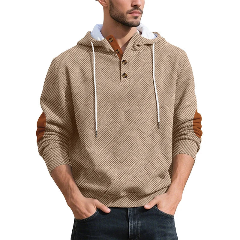 Men's Hooded Button-Front Sweatshirt