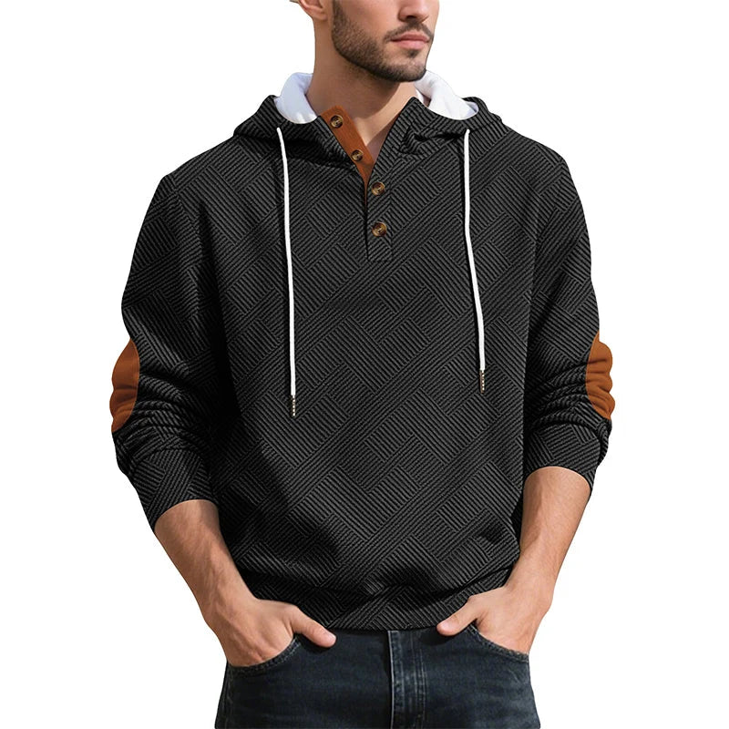 Men's Hooded Button-Front Sweatshirt