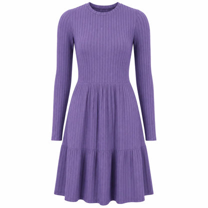 Women's Ribbed Crew Neck Dress