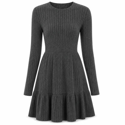 Women's Ribbed Crew Neck Dress