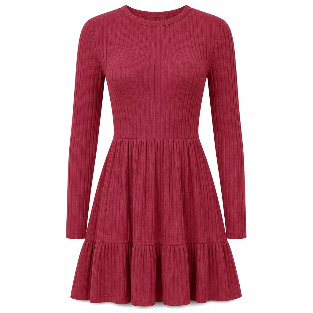 Women's Ribbed Crew Neck Dress