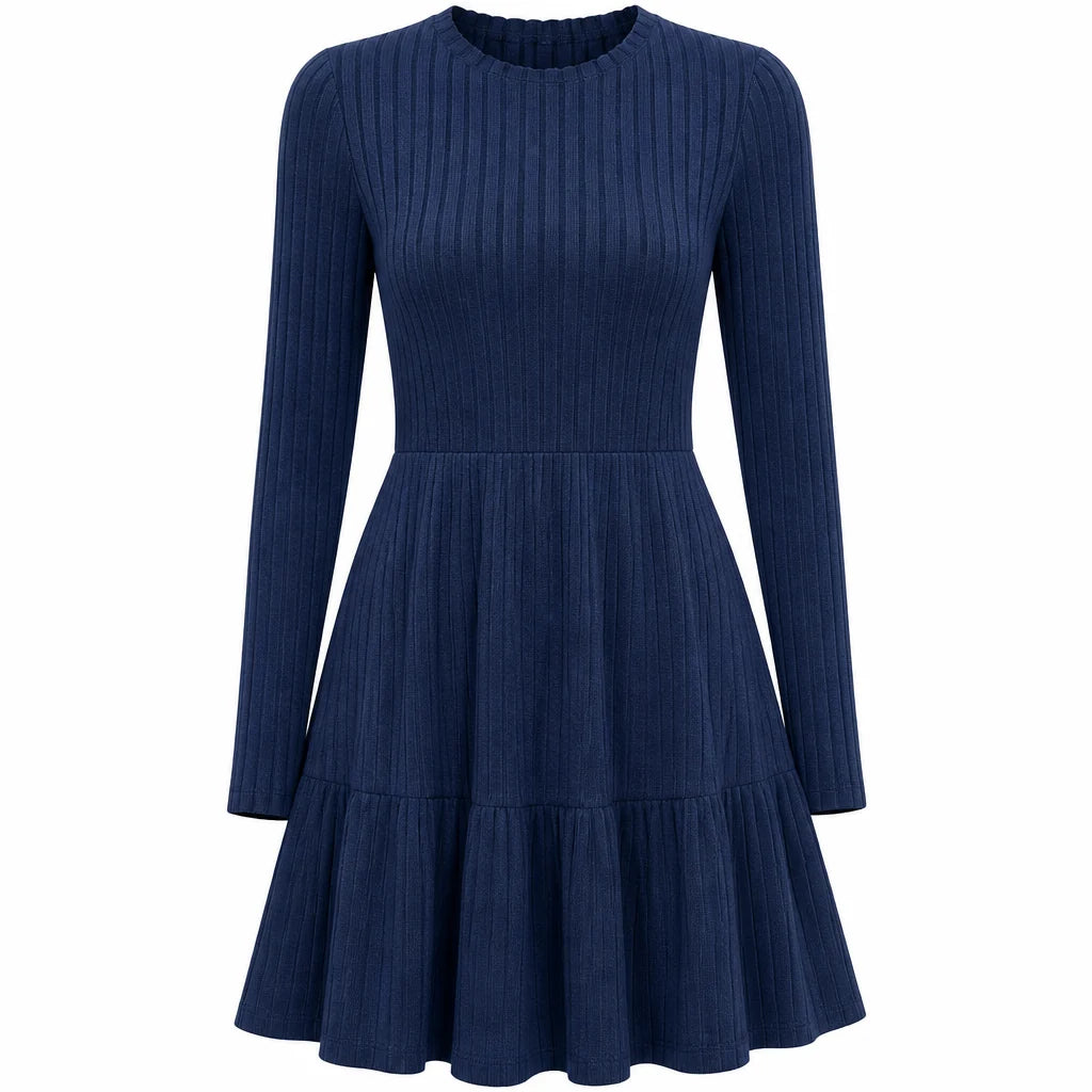 Women's Ribbed Crew Neck Dress