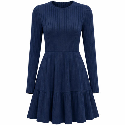 Women's Ribbed Crew Neck Dress