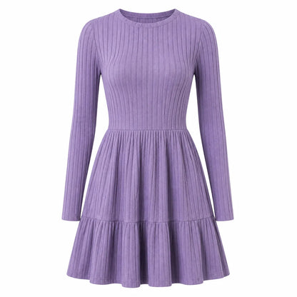 Women's Ribbed Crew Neck Dress