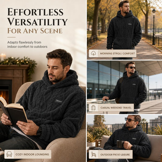 Men's Textured Hooded Pullover