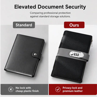 Document Storage Binder with Combination Lock