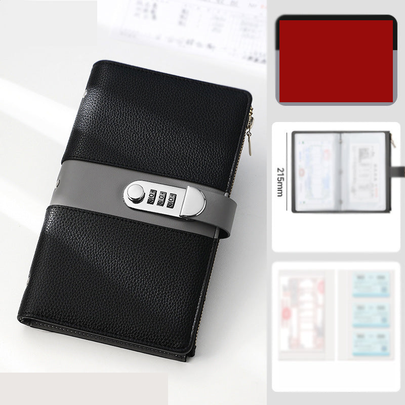 Document Storage Binder with Combination Lock