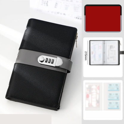 Document Storage Binder with Combination Lock